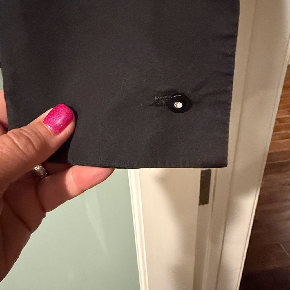 Tara Jarmon Midnight Blue and Black Dress Shirt Made in France - Picture 4 of 5
